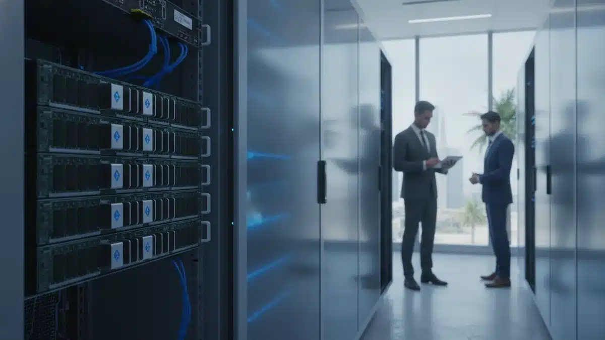 DDR5 server memory modules installed in a server